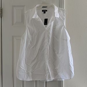 NWT Land's End white sleeveless blouse size 24W